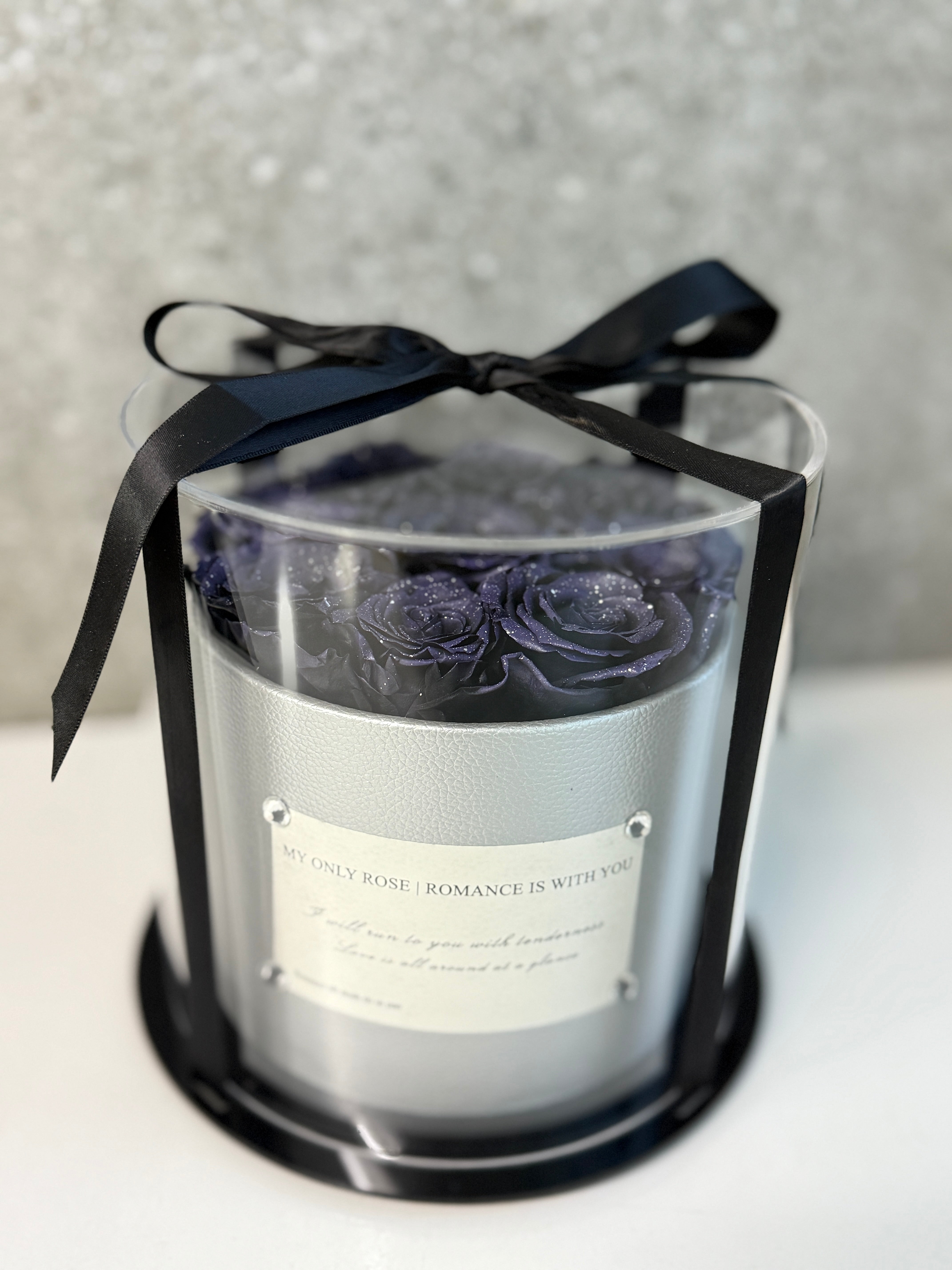 FOREVER ROSE BOX IN MIDNIGHT BLUE