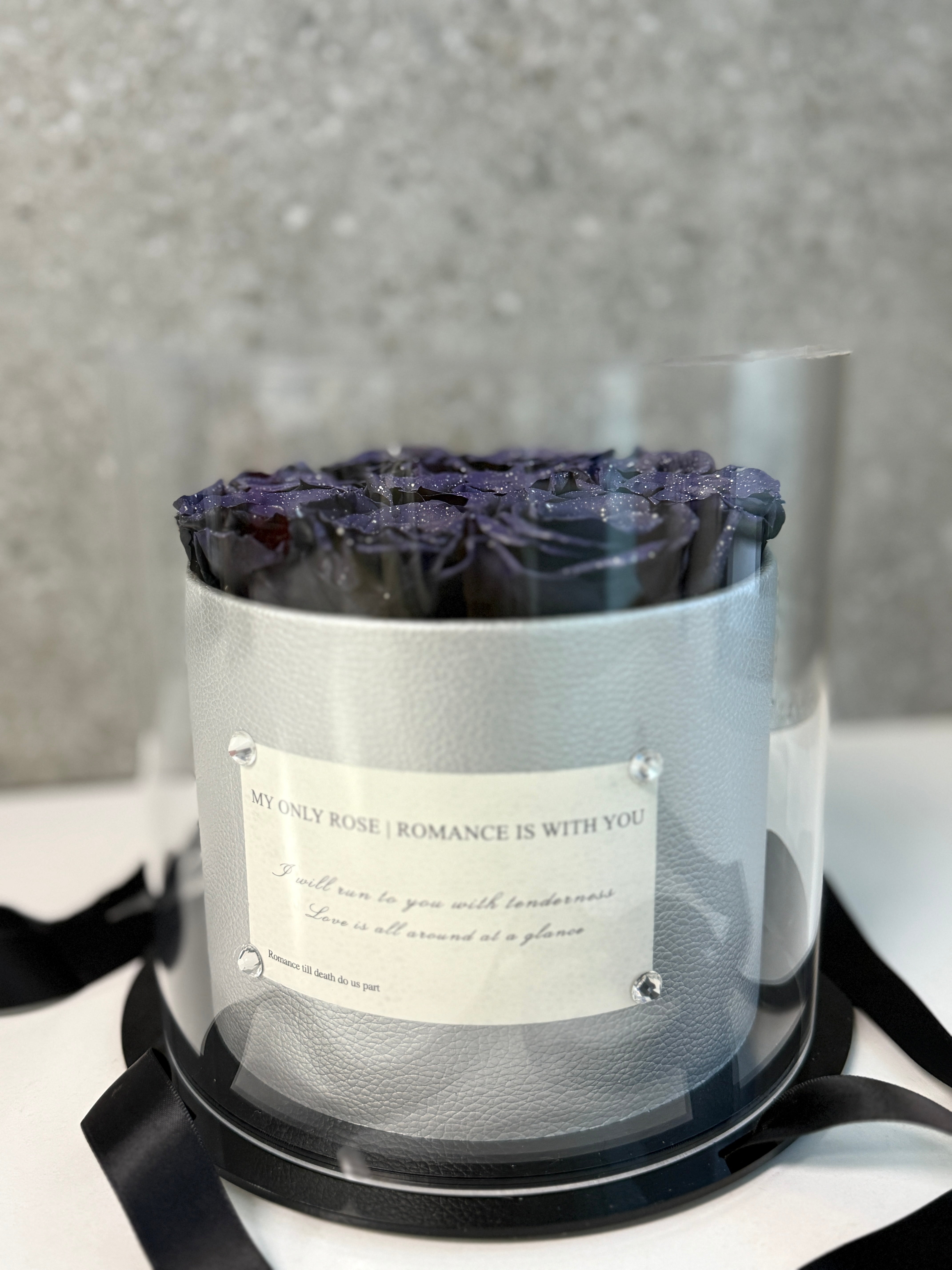FOREVER ROSE BOX IN MIDNIGHT BLUE