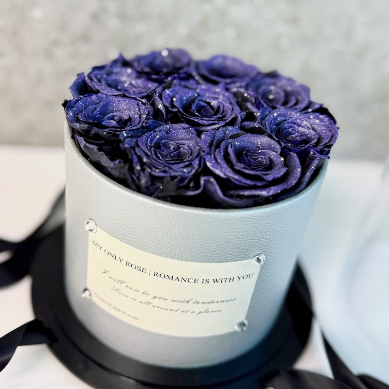 FOREVER ROSE BOX IN MIDNIGHT BLUE