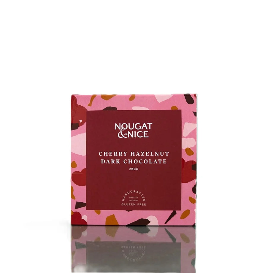 Cherry Hazelnut Dark Chocolate Nougat Box (200g)